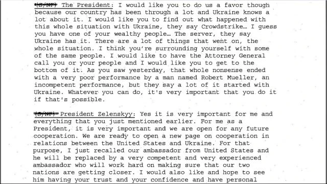 Trump Ukraine Transcript